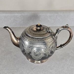 Antique Silver‎ Plated Teapot E.P.B.M. WM A Rogers Ornate Embossed Tea Pot